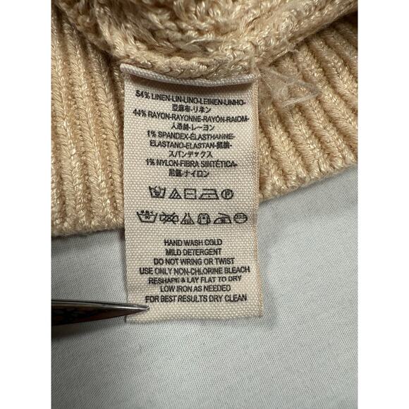 Free People Crazy In Love Ruffle Sweater Beige Size MED Ruffle Sleeve - Picture 10 of 10